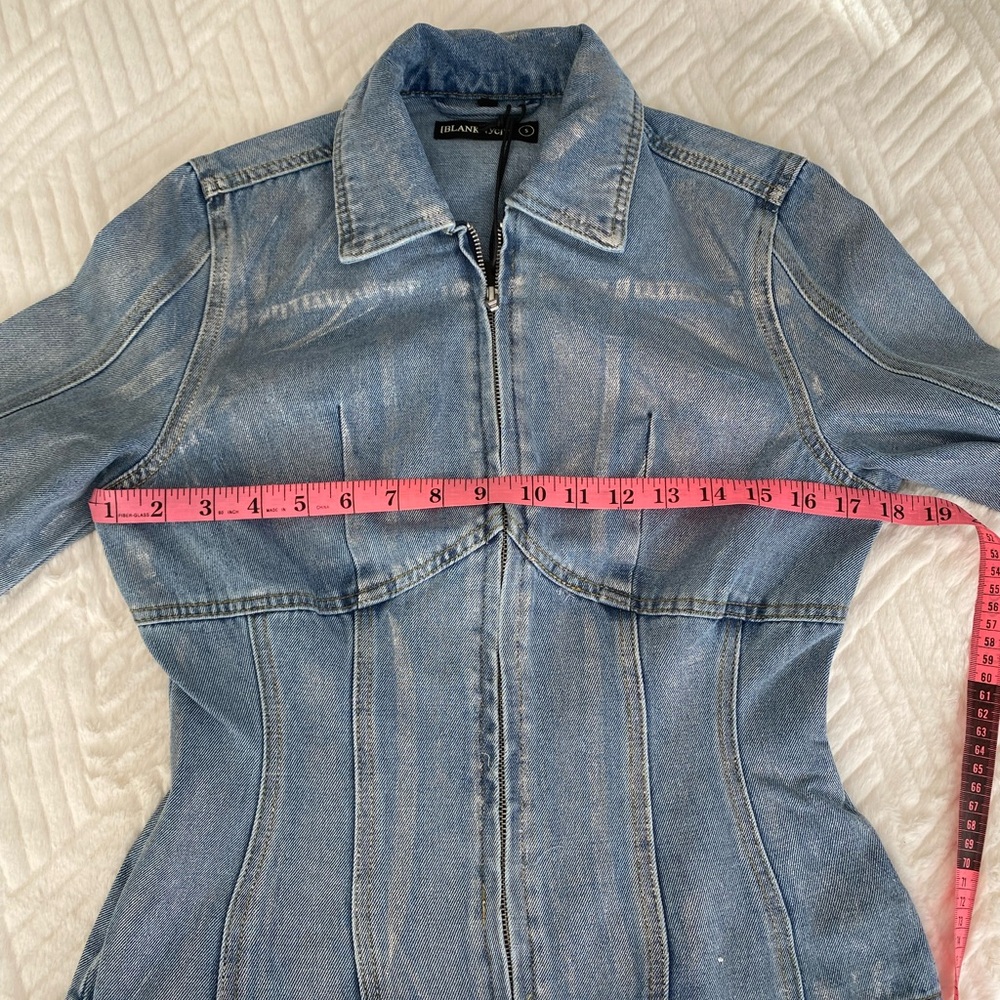 BLANK NYC WOMEN’S DENIM METALLIC OCATED JACKET SIZE S - Picture 14 of 14
